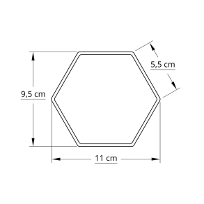 6 kantet 10,0 cm hvid