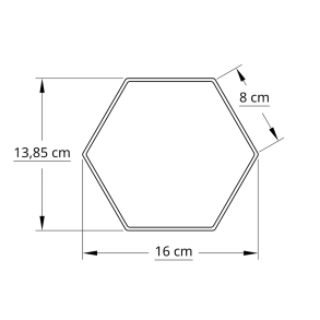 6 kantet 15,0 cm hvid