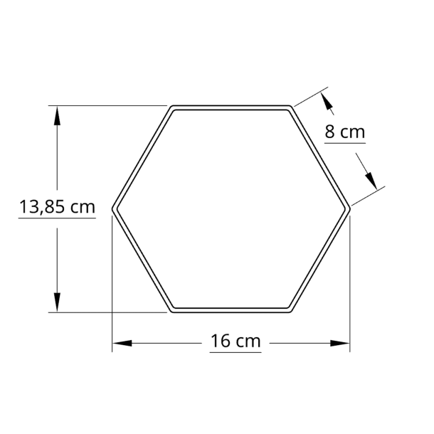 6 kantet 15,0 cm hvid