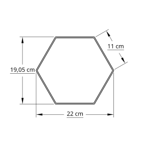6 kantet 20,0 cm hvid