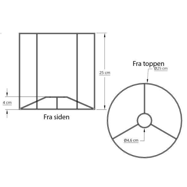 Cylinder stativ 25x25x25 L-T E27 
