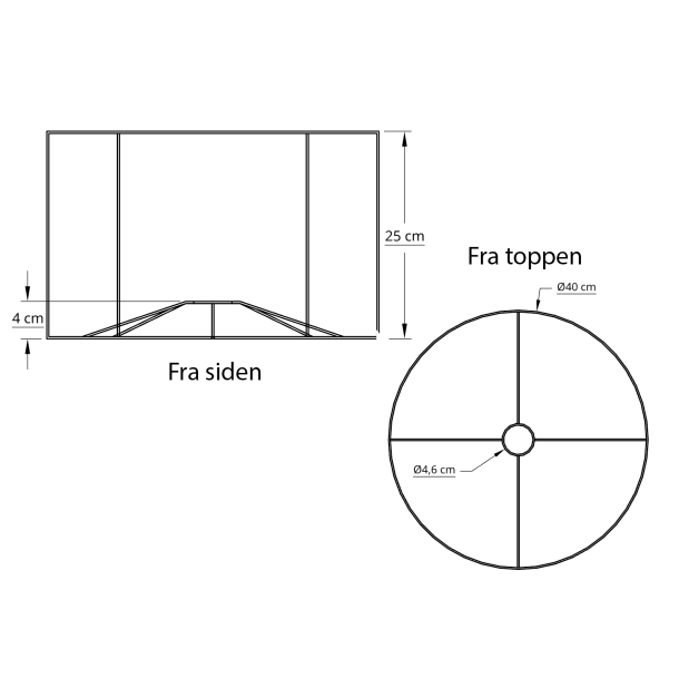 Cylinder stativ 40x25x40 L-T E27 