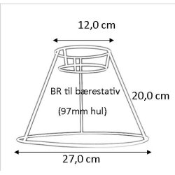 Lampeskrm stativ 12x20x27 (23cm) BR