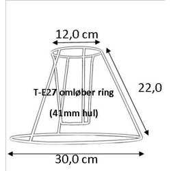 Lampeskrm stativ 12x22x30 (25cm) T-E27