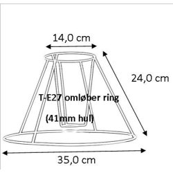 Lampeskrm stativ 14x24x35 (27 cm) T-E27