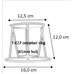 Lampeskrm stativ cylinder 12,5x12x16 (15 cm) T-E27