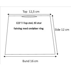 Lampeskrm stativ cylinder 12,5x12x16 (15cm) L-E27