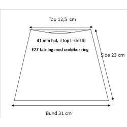 Pliss 12,5x23x31 rd bomuld L-E27