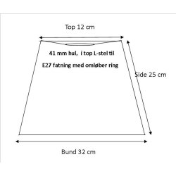 Pliss 12x25x32 rd bomuld L-E27.
