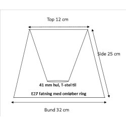 Pliss 12x25x32 rd bomuld T-E27