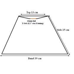 Pliss 13x25x39 Rd bomuld L-E27