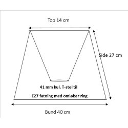 Pliss 14x27x40 rd bomuld T-E27