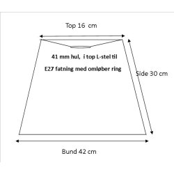 Pliss 16x30x42 rd bomuld L-E27