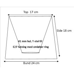 Pliss&eacute; cylender 17x18x24 Sort Chintz T-Stel