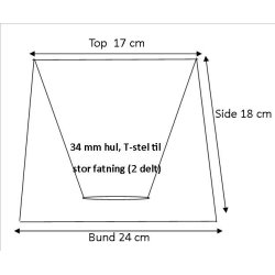 Pliss&eacute; cylender 17x18x24 Sort Chintz TNF-Stel