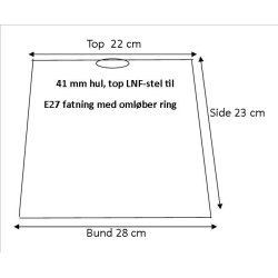 Pliss&eacute; cylender 22x23x28 Sort Chintz L-Stel