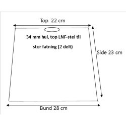 Pliss&eacute; cylender 22x23x28 Sort Chintz LNF-Stel
