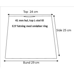 Pliss&eacute; cylender 24x25x29 Sort Chintz L-Stel