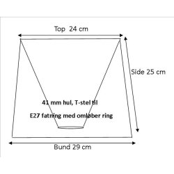 Pliss&eacute; cylender 24x25x29 Sort Chintz T-Stel