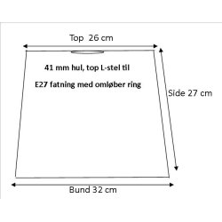 Pliss&eacute; cylender 26x27x32 Sort Chintz L-Stel