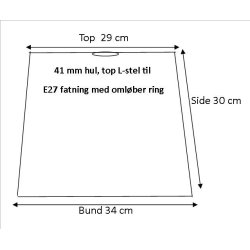 Pliss&eacute; cylender 29x30x34 Sort Chintz L-Stel