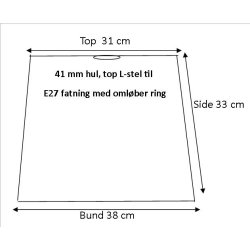 Pliss cylender 31x33x38 Sort Hr L-E27