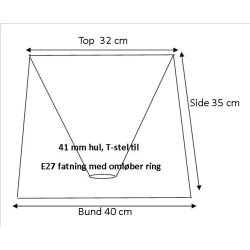 Pliss&eacute; cylender 32x35x40 Sort Chintz T-Stel