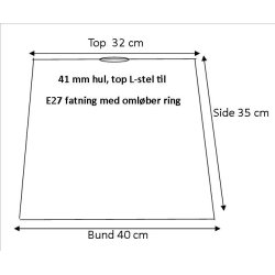 Pliss cylender 32x35x40 Sort Hr L-E27