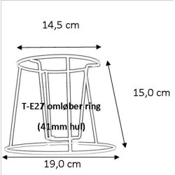 Pliss&eacute; lampeskrm stativ 14,5x15x19 (18 cm) T-E27