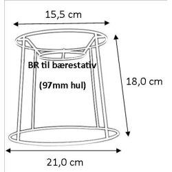 Pliss&eacute; lampeskrm stativ 17,5x18x21 (21 cm) BR
