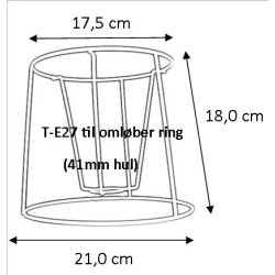 Pliss&eacute; lampeskrm stativ 17,5x18x21 (21 cm) T-E27