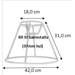 Pliss&eacute; lampeskrm stativ 18x31x42 (35 cm) BR