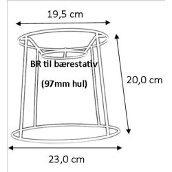 Pliss&eacute; lampeskrm stativ 19,5x20x23 (23 cm) BR