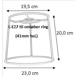 Pliss&eacute; lampeskrm stativ 19,5x20x23 (23 cm) L-E27