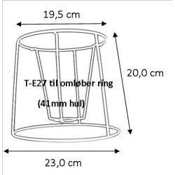 Pliss&eacute; lampeskrm stativ 19,5x20x23 (23 cm) T-E27