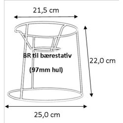 Pliss&eacute; lampeskrm stativ 21,5x22x25 (25 cm) BR