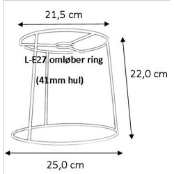Pliss&eacute; lampeskrm stativ 21,5x22x25 (25 cm) L-E27