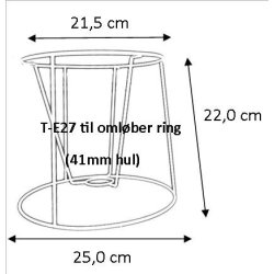 Pliss&eacute; lampeskrm stativ 21,5x22x25 (25 cm) T-E27