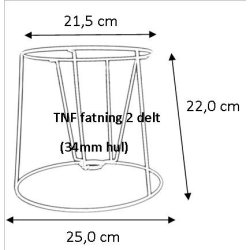 Pliss&eacute; lampeskrm stativ 21,5x22x25 (25 cm) TNF
