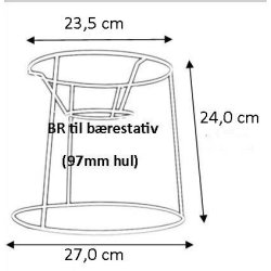 Pliss&eacute; lampeskrm stativ 23,5x24x27 (27cm) BR