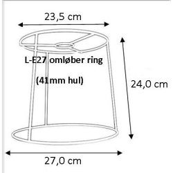 Pliss&eacute; lampeskrm stativ 23,5x24x27 (27cm) L-E27