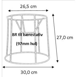 Pliss&eacute; lampeskrm stativ 26,5x27x30 (30 cm) BR
