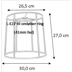 Pliss&eacute; lampeskrm stativ 26,5x27x30 (30 cm) L-E27