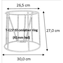 Pliss&eacute; lampeskrm stativ 26,5x27x30 (30 cm) T-E27