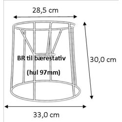Pliss&eacute; lampeskrm stativ 28,5x30x33 (33 cm) BR
