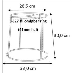Pliss&eacute; lampeskrm stativ 28,5x30x33 (33 cm) L-E27