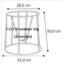 Pliss&eacute; lampeskrm stativ 28,5x30x33 (33 cm) T-E27