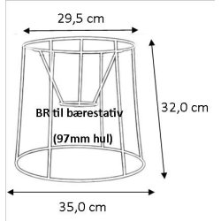 Pliss&eacute; lampeskrm stativ 29,5x32x35 (35 cm) BR