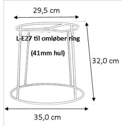 Pliss&eacute; lampeskrm stativ 29,5x32x35 (35 cm) L-E27