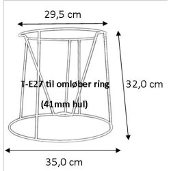 Pliss&eacute; lampeskrm stativ 29,5x32x35 (35cm) T-E27